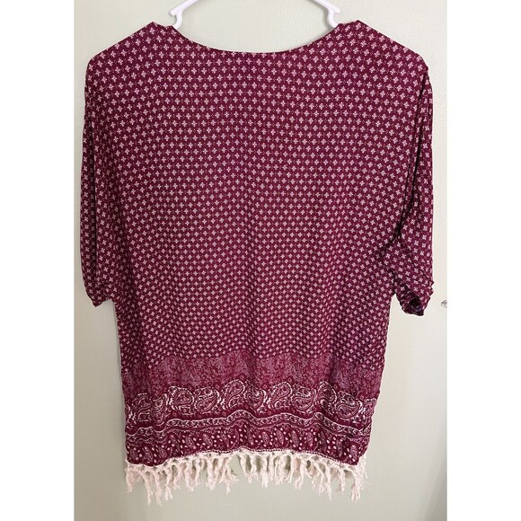 Full Tilt Girls Open Front Top Kimono Beach Cover-Up Tassels Size Medium - Picture 6 of 6